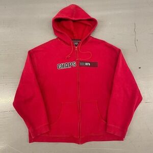 Vintage Chaps zipup red hoodie with‎ nice embroidered logo